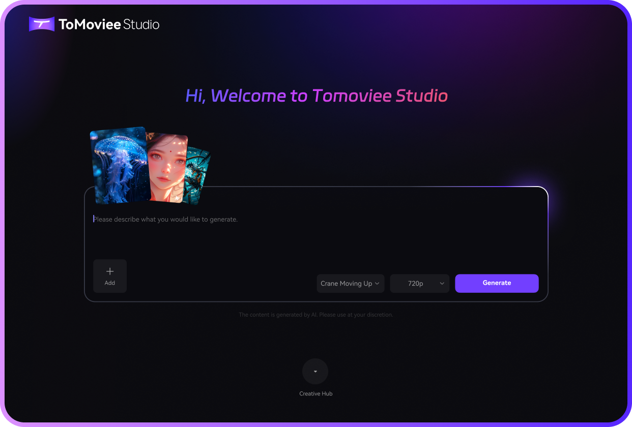 step01 visit ToMoviee AI Hug Generator
