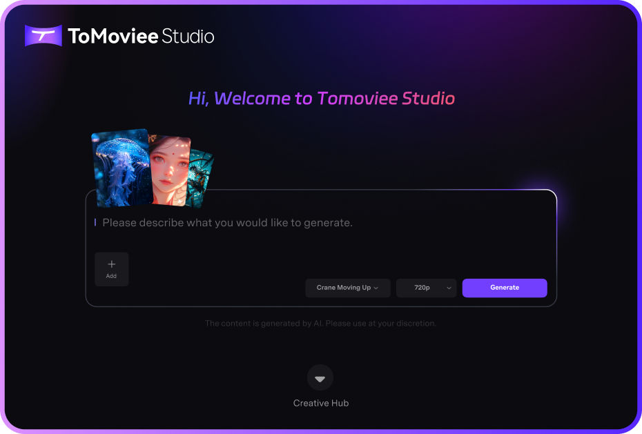 Step 1 Visit ToMoviee.ai and Get Free Credits